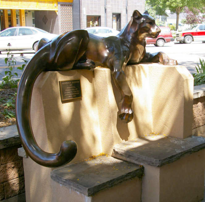 Puma bench - seen in downtown Loveland
