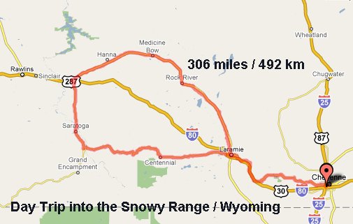 Map to Snowy Range