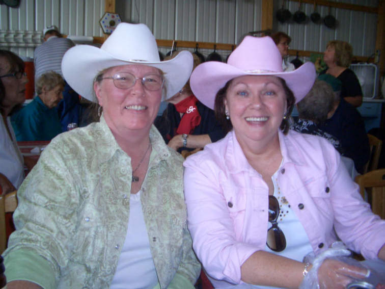 Una and Pat in Cowgirl garb