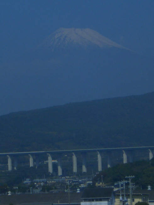 Mt. Fuji as seen from the train